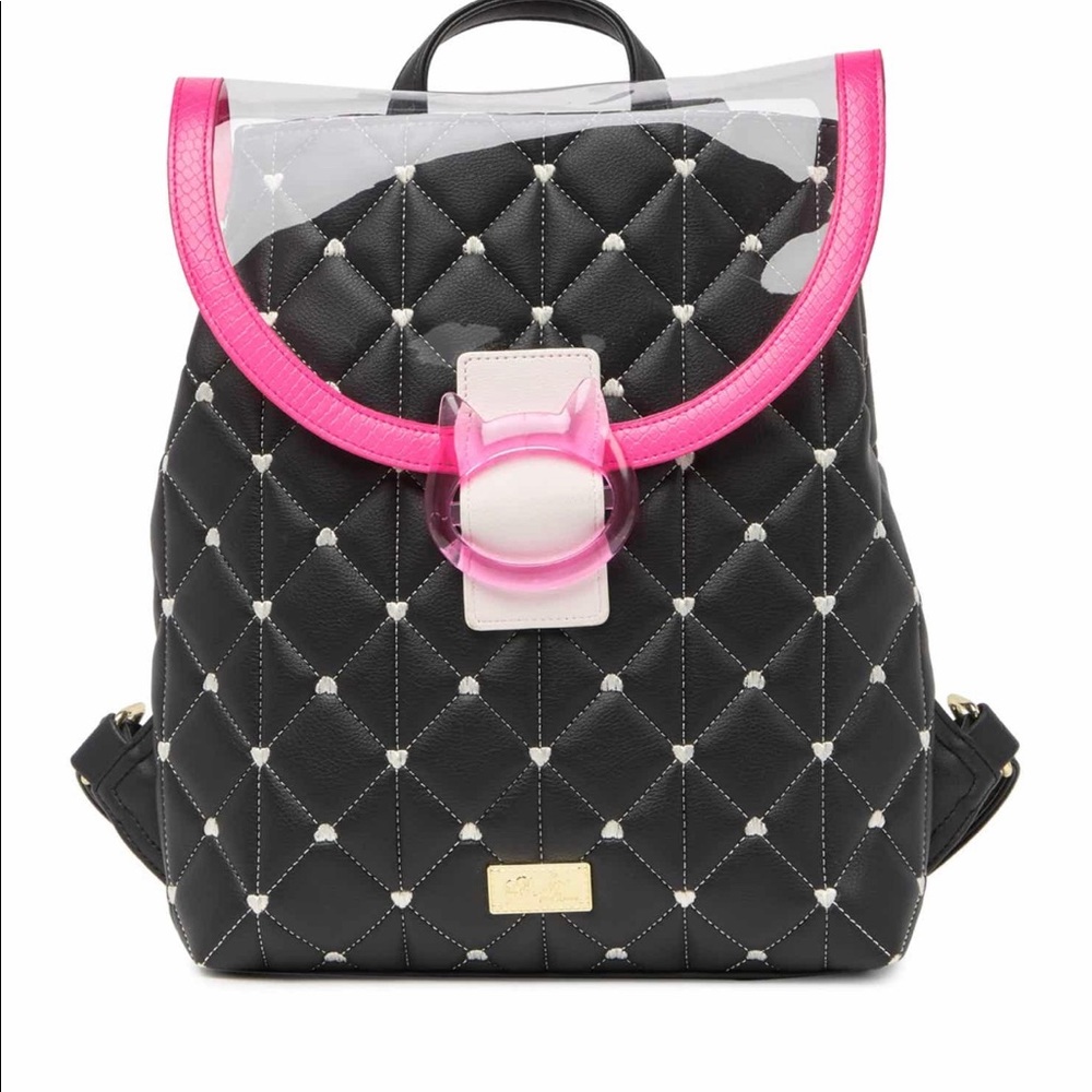 Luv Betsey Nicole Diamond Heart Quilted Backpack